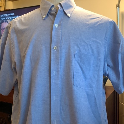 VANS Camicia VanHeu Oxford classica manica corta blu tessuto cotone buttondown