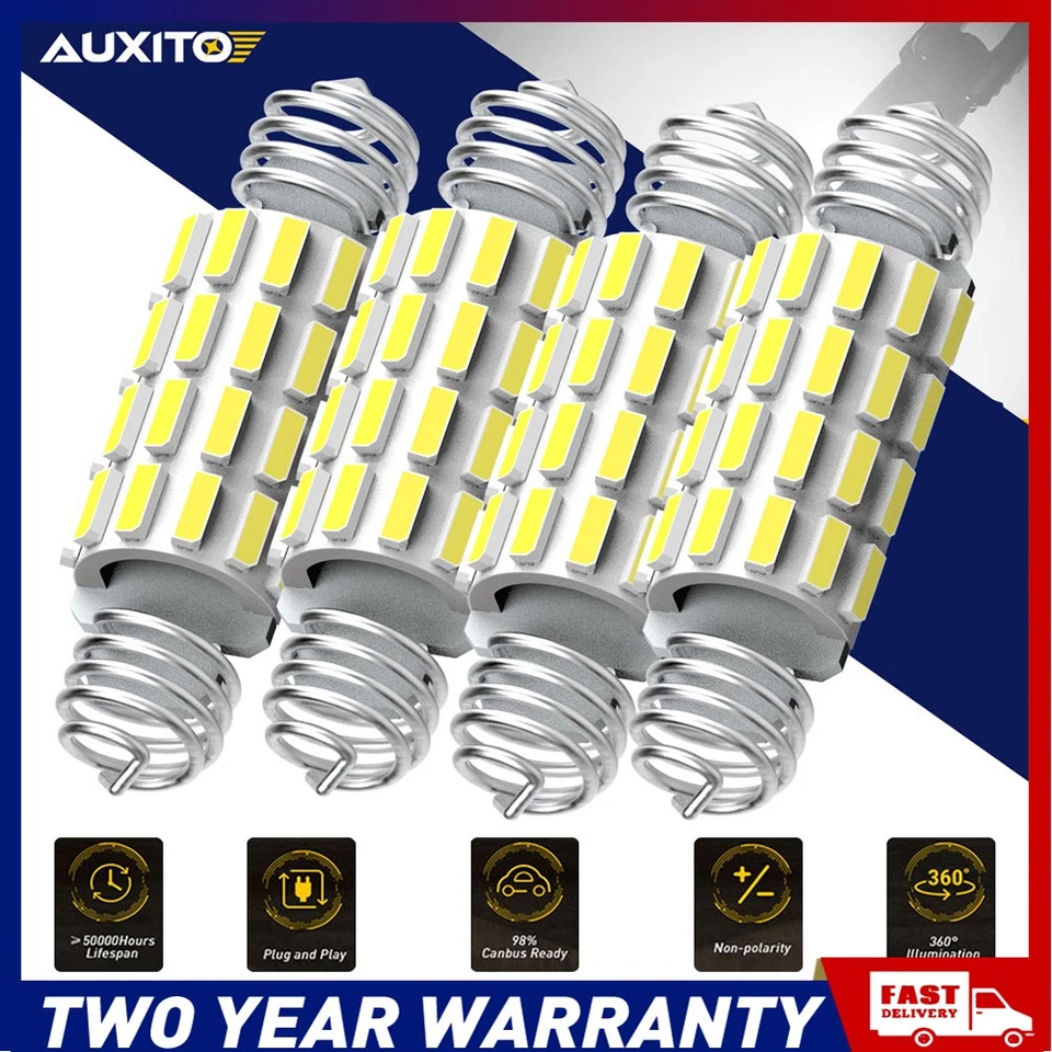2X AUXITO 39MM 41MM FESTOON CAR 12V LED INTERIOR LIGHT BULB DOME GLOBE WHITE