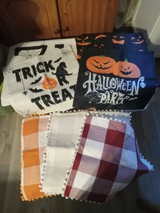 Lote 7 Fundas Almohada Arpillera Cierre Cremallera Fundas 18 Pulgadas Cuadradas Halloween Otoño - Imagen 1 de 8