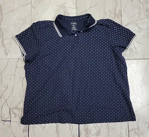 Camisa Polo L.L Bean Rayas Azul Blanco Poka Dot Para Hombre 3XL - Imagen 1 de 5