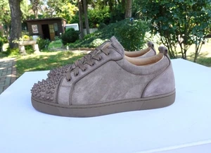CHRISTIAN LOUBOUTIN SHOES 41 1/2 shoe sneaker sneakers low top beige velours - Bild 1 von 17
