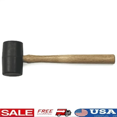 16oz Rubber Mallet W/ Hickory Handle Soft Striking Tool Crafts & Repairs New - Image 1 of 4
