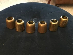 Set of 6 Taper Candle Heavy Brass Toppers - Picture 1 of 2