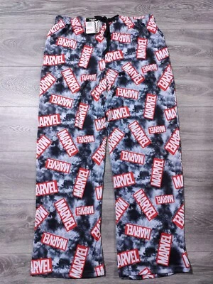 Marvel Pajamas Mens X-Large 40-42 Black White Tie Dye Superhero Lounge Pants - Image 1 of 4