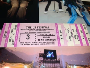 THE RAMONES TALKING HEADS POLICE B-52 US FESTIVAL UNBENUTZT 1982 KONZERT TICKET USA - Bild 1 von 14