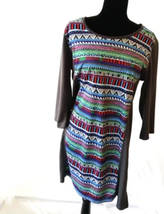 Vestido para mujer Reel Legends Freeline L gris oscuro estampado multicolor manga 3/4 delantera - Imagen 1 de 8