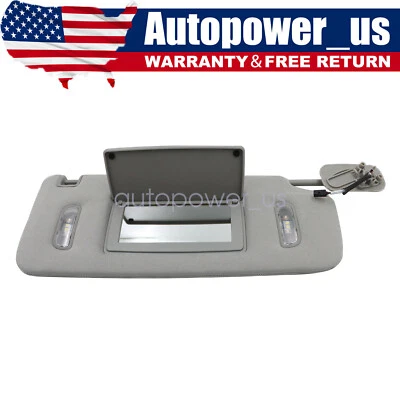 Parasol gris para pasajero derecho GMC Sierra 1500 2500 3500 2015-2019 con luz Foto 1 de 4