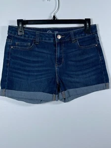 Girls Size 12 Plus Wonder Nation Medium Denim Jeans Shorts Roll Up Cuffed Bottom - Picture 1 of 4