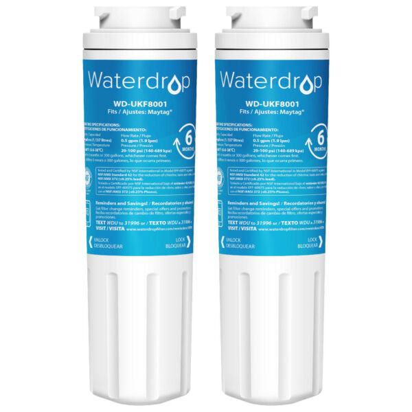 Waterdrop DA97-17376B Replacement for Samsung Refrigerator Water Filter, 4 Pack