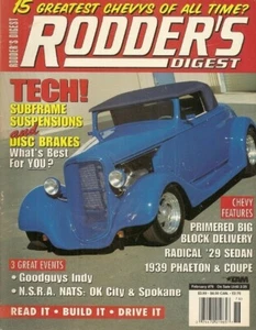 RODDER'S DIGEST 1997 FEB - SUBFRAMES FOR RODS, GOODGUYS AT INDY, CHEVYS - Imagen 1 de 1