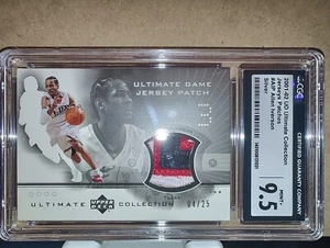 CGC 9.5 2001-02 UD Ultimate Coll Jersey Patches Allen Iverson Silver #d 04/25 - Picture 1 of 3