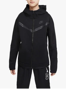Nike Boy's Sportswear Tech Full Zip Fleece, Black-Small - Picture 1 of 4
