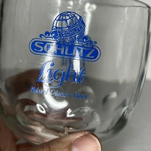 Vintage Schlitz Light Globe Logo Pedestal Beer Goblet - Picture 1 of 11