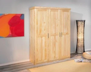 Schrank Kleiderschrank Schlafzimmerschrank Pelle Kiefer massiv natur lackiert - Bild 1 von 3