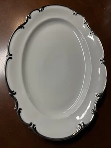 Hutschenreuther Revere Sylvia Platinum Trim Large Oval Platter 15 inch - Picture 1 of 5
