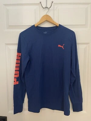 Puma Nueva Camiseta Azul Manga Larga Mujer S Clásica Logo Camiseta Nueva con Etiquetas Foto 1 de 4