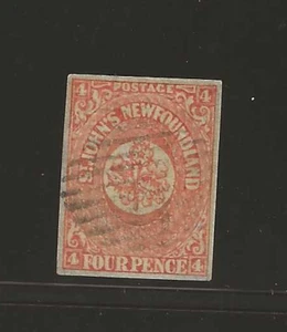 Terranova Scott #12 usato 4 pence arancione 1860 imperfetto, firmato sul retro, 4 margini - Foto 1 di 2