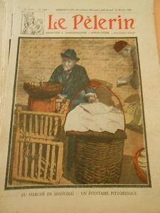 Auf dem Shanghai Markt ein malerisches Fächer Print 1930 - Bild 1 von 1