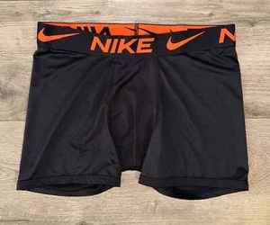 Nike Dri Fit Performance Brief Shorts Boys L Large Black Orange - Picture 1 of 6