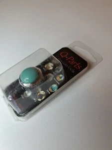 NEU Q-Parts Kuppel Gitarrenknopf - STEIN TÜRKIS AUF CHROM, KCD-0074 - Bild 1 von 5
