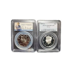 2007 S Clad & Silver Kennedy Half Dollar Set PCGS PR69DCAM - 2 Coin Lot! - Picture 1 of 2