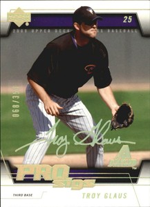 2005 Upper Deck Pro Sigs Gold Diamondbacks Baseball Card #7 Troy Glaus /350