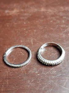 Antique Women's 925 Sterling Silver Rings Lot of 2 Missing Gems 7.5, 6.25 - Picture 1 of 12