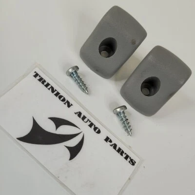 1986-1995 Nissan Pathfinder Sun Visor Clips Gray Pair Set of 2 w/Screws OEM - Image 1 of 4