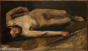 Edgar Degas Male Nude Giclee Canvas Print - Picture 1 of 1