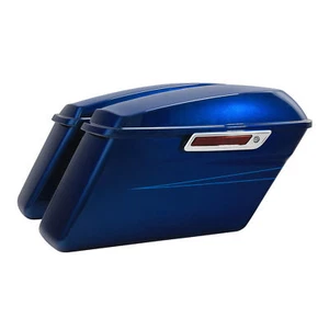 Hard Saddlebags Fit For Harley Electra Street Road Glide 2014-2024 Superior Blue - Picture 1 of 9
