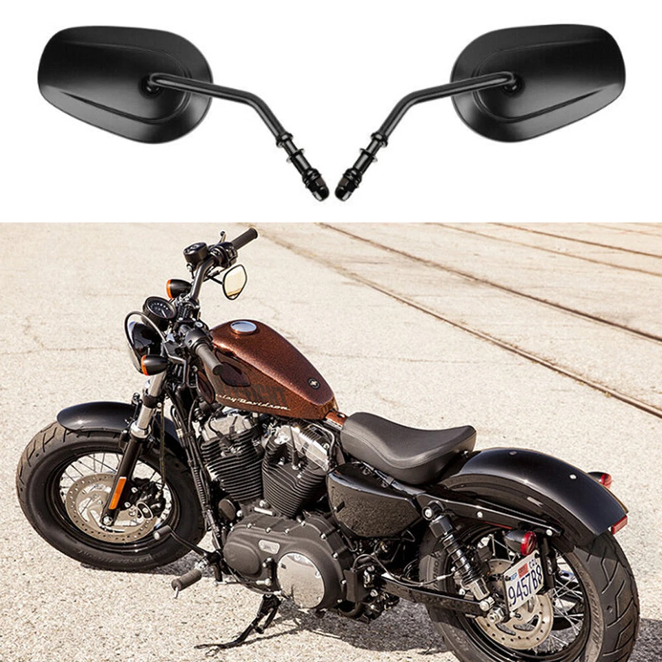 Espejos retrovisores laterales negros para motocicleta Harley Davidson Sportster XL 1200 hierro 883 EE. UU. Foto 1 de 4