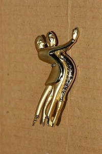 RARE DANCERS GOLD TONE PIN BROOCH 2.1/2'' - Picture 1 of 3