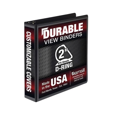 Samsill 2" D-Ring Binder, Made in USA, FSC Recycled Chipboard, Black, Durable - Image 1 of 4