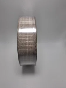 Members Mark Premium Wired Edge Ribbon Tan Plaid 1.5 Inch - Picture 1 of 5