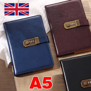 100Pages A5 Notebook With Combination Lock Password Lockable Diary Journal Books - Picture 1 of 16