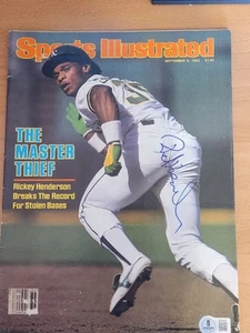 Rickey Henderson Oakland A's Signed Sports Illustrated Sept 6, 1982 COA Beckett - Picture 1 of 7