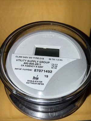 Itron Centuron CL200 240V 3W Type C1S 30TA 1 Kh Single-Stator Watthour Meter NEW - Image 1 of 4