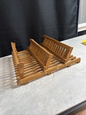 Деревянная сушилка для тарелок складная компактная стойка для тарелок бамбуковая сушилка для тарелок P11 - Изображение 1 из 4