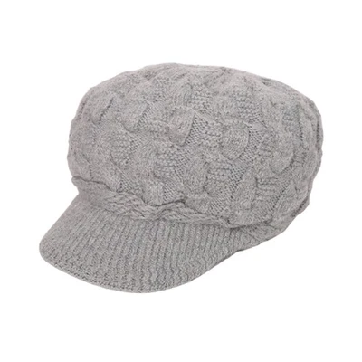 Mujeres Invierno Tejido Sombrero, Suave Elástico Forro Gorro con Visera Nieve Esquí Gorra Foto 1 de 4