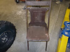 Antique 20's MAPLE CITY STAMPING Co Metal Seat / Back Folding Chair