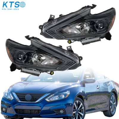 Faros halógenos negros transparentes izquierda y derecha para Nissan Altima 2016-2018 Foto 1 de 4