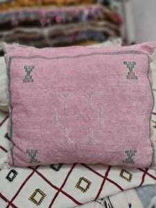 vintage Cactus silk pillow handmade sabra pillow Moroccan cushion decorative  - Picture 1 of 3