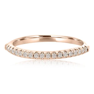 Anillo de boda de diamantes reales de oro rosa de 14 K clásico aniversario 0,20 quilates - Imagen 1 de 4