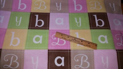 Novelty Cheater Cloth Cotton Fabric BABY David Textiles Brown Pinks BY THE YARD  - Image 1 of 4
