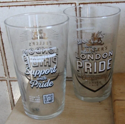 *NEW* ~ Pair of Fuller's London Pride Amber Ale Premiership Rugby Pint Glasses - Image 1 of 3