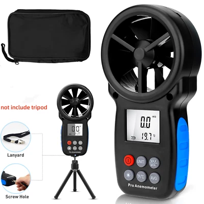 Handheld Anemometer Digital LCD Wind Speed Meter Gauge 30M/s Temperature Tester - Image 1 of 4