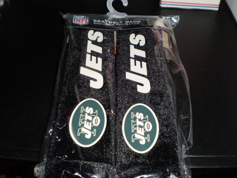 2PC NFL New York Jets  Car Truck Bag Seat Belt Pads / Shoulder Pads Covers Cover