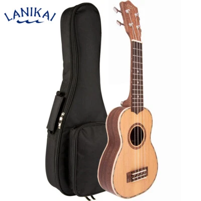 Lanikai CDST-S Cedar Solid Top Soprano Size Ukulele with Padded Gig Bag - Image 1 of 4