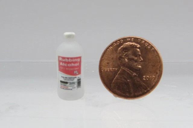 HUDSON RIVER Dollhouse Miniature Detailed Replica Rubbing Alcohol Bottle HR52151