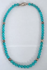 JAI by John Hardy Sterling Silver Croco Blue Calcite Bead Necklace 20" - Picture 1 of 3